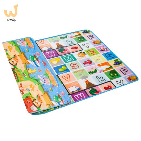 Mata edukacyjna piankowa dwustronna składana bajkowy świat 180 x 120 cm Mata edukacyjna piankowa dwustronna składana bajkowy świat 180 x 120 cm