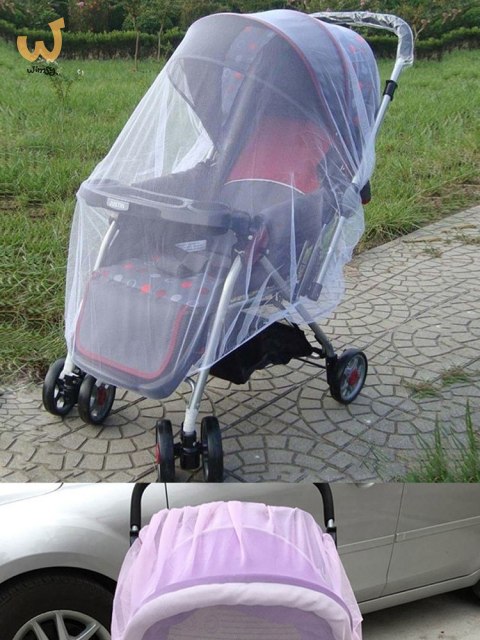 Moskitiera siatka na owady elastyczna na gumkę do wózka uniwersalna 140cm biała Moskitiera siatka na owady elastyczna na gumkę do wózka uniwersalna 140cm biała