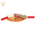 Pizza drewniany zestaw do zabawy z akcesoriami 20cm