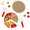 Pizza drewniany zestaw do zabawy z akcesoriami 20cm