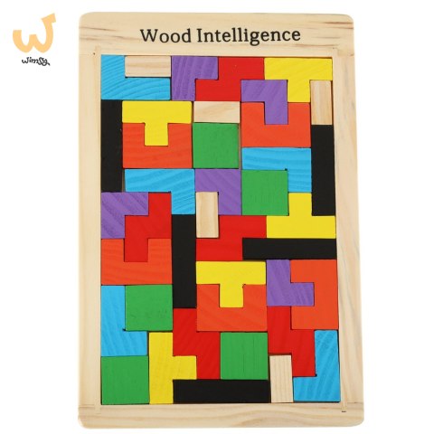 Puzzle drewniane układanka tetris klocki 40el. Puzzle drewniane układanka tetris klocki 40el.