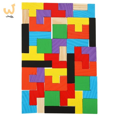 Puzzle drewniane układanka tetris klocki 40el. Puzzle drewniane układanka tetris klocki 40el.
