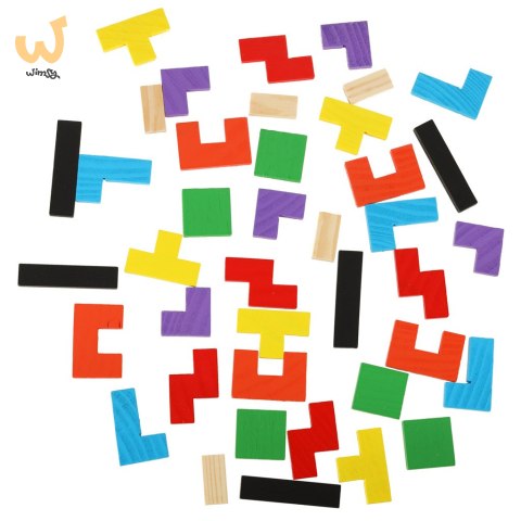 Puzzle drewniane układanka tetris klocki 40el. Puzzle drewniane układanka tetris klocki 40el.
