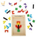 Puzzle drewniane układanka tetris klocki 40el.