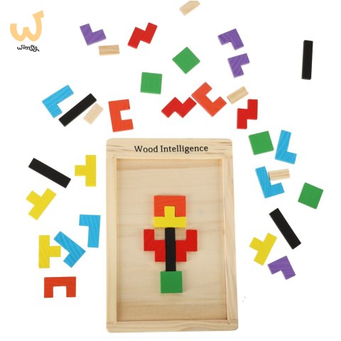 Puzzle drewniane układanka tetris klocki 40el. Puzzle drewniane układanka tetris klocki 40el.