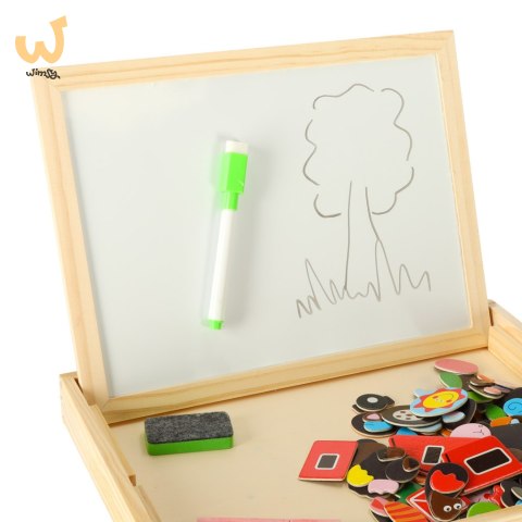 Tablica magnetyczna kredowa wielofunkcyjna farma + kredka marker gąbka Tablica magnetyczna kredowa wielofunkcyjna farma + kredka marker gąbka