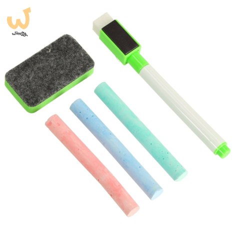 Tablica magnetyczna kredowa wielofunkcyjna miasto + kredka marker gąbka Tablica magnetyczna kredowa wielofunkcyjna miasto + kredka marker gąbka