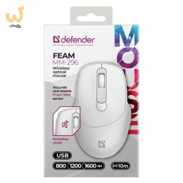 DEFENDER MYSZ FEAM MM-296 RF SILENT BIAŁA