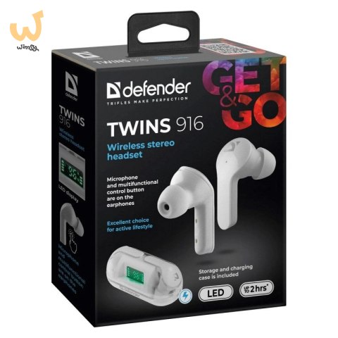 DEFENDER SŁUCHAWKI BLUETOOTH TWINS 916 BIAŁE DEFENDER SŁUCHAWKI BLUETOOTH TWINS 916 BIAŁE