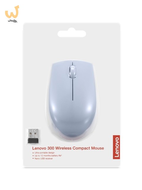 Mysz optyczna Lenovo Compact 300, bezprzewodowa błękitna Mysz optyczna Lenovo Compact 300, bezprzewodowa błękitna