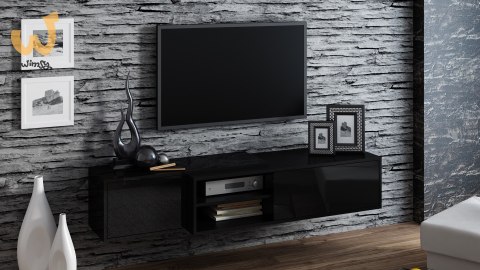 Szafka RTV SIGMA1 180 czarny/czarny połysk Szafka RTV SIGMA1 180 czarny/czarny połysk