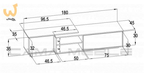 Szafka RTV SIGMA1 180 czarny/czarny połysk Szafka RTV SIGMA1 180 czarny/czarny połysk