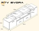 Szafka RTV EVORA 200 wenge/czarny połysk