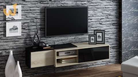Szafka RTV SIGMA1 180 sonoma/czarny połysk Szafka RTV SIGMA1 180 sonoma/czarny połysk