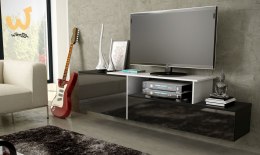 Szafka RTV SIGMA3 180 czarny/czarny połysk + biały