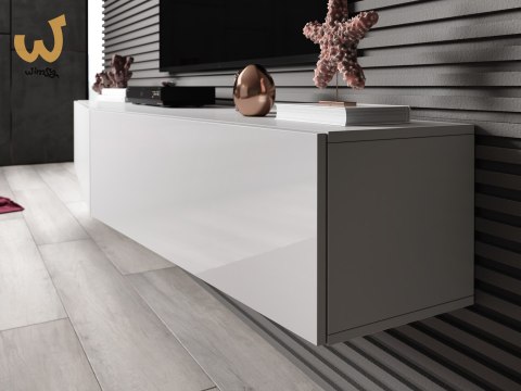 Szafka RTV VIGO SLANT 180cm (2x90) biały/biały poł Szafka RTV VIGO SLANT 180cm (2x90) biały/biały poł