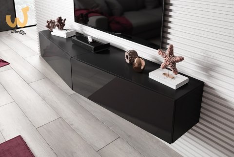 Szafka RTV VIGO SLANT 180cm (2x90) czarny/czar.poł Szafka RTV VIGO SLANT 180cm (2x90) czarny/czar.poł