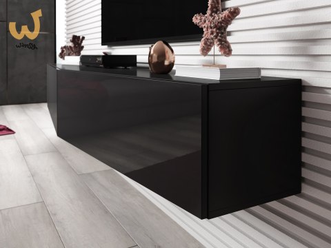 Szafka RTV VIGO SLANT 180cm (2x90) czarny/czar.poł Szafka RTV VIGO SLANT 180cm (2x90) czarny/czar.poł