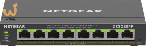 Switch Netgear GS308EPP-100PES 8p PoE 123W (PoE+: 8p) Unmanaged Gigabit Switch Netgear GS308EPP-100PES 8p PoE 123W (PoE+: 8p) Unmanaged Gigabit