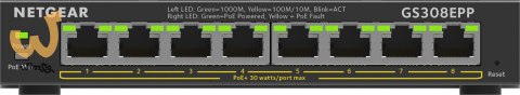 Switch Netgear GS308EPP-100PES 8p PoE 123W (PoE+: 8p) Unmanaged Gigabit Switch Netgear GS308EPP-100PES 8p PoE 123W (PoE+: 8p) Unmanaged Gigabit