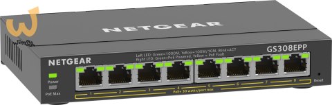 Switch Netgear GS308EPP-100PES 8p PoE 123W (PoE+: 8p) Unmanaged Gigabit Switch Netgear GS308EPP-100PES 8p PoE 123W (PoE+: 8p) Unmanaged Gigabit