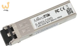 Wkładka SFP Mikrotik S-85DLC05D 1.25G Dual LC UPC MM 550m