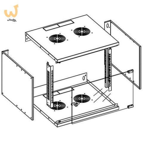 TECHLY SZAFKA WISZĄCA ECO 19 6U/450MM ZMONTOWANA C TECHLY SZAFKA WISZĄCA ECO 19 6U/450MM ZMONTOWANA C