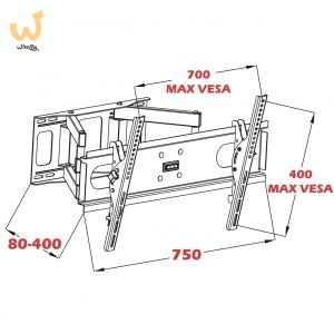 Uchwyt ścienny do telewizora ART AR-52 (ścienne; 30" - 70"; max. 60kg) Uchwyt ścienny do telewizora ART AR-52 (ścienne; 30" - 70"; max. 60kg)