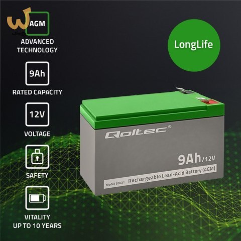 Akumulator żelowy Qoltec 53031 Akumulator żelowy Qoltec 53031