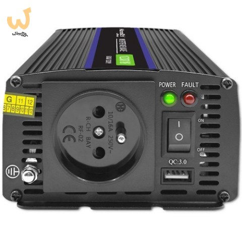 QOLTEC PRZETWORNICA NAPIĘCIA MONOLITH 1200 MS WAVE | 12V NA 230V | 600/1200W | USB QOLTEC PRZETWORNICA NAPIĘCIA MONOLITH 1200 MS WAVE | 12V NA 230V | 600/1200W | USB