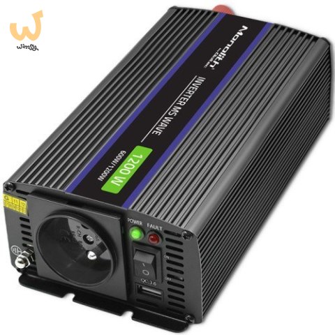 QOLTEC PRZETWORNICA NAPIĘCIA MONOLITH 1200 MS WAVE | 12V NA 230V | 600/1200W | USB QOLTEC PRZETWORNICA NAPIĘCIA MONOLITH 1200 MS WAVE | 12V NA 230V | 600/1200W | USB