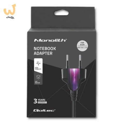 Zasilacz Qoltec 50087.90W do notebooka Acer (19 V; 4,74 A; 90W; 5.5 mm x 1.7 mm) Zasilacz Qoltec 50087.90W do notebooka Acer (19 V; 4,74 A; 90W; 5.5 mm x 1.7 mm)