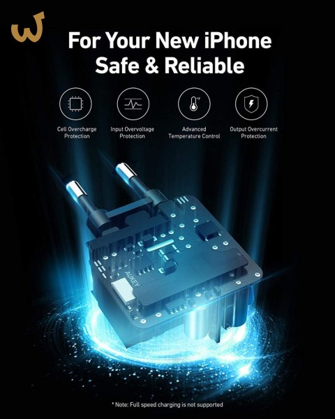 AUKEY PA-F1S ŁADOWARKA SIECIOWA 20W 1XUSB-C PD 3.0 AUKEY PA-F1S ŁADOWARKA SIECIOWA 20W 1XUSB-C PD 3.0