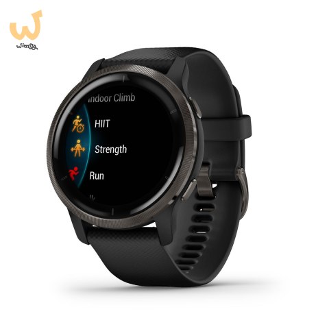 Zegarek Garmin Venu 2 (45 mm) Slate Stainless Steel Bezel / Black Case / Silicone Band Zegarek Garmin Venu 2 (45 mm) Slate Stainless Steel Bezel / Black Case / Silicone Band