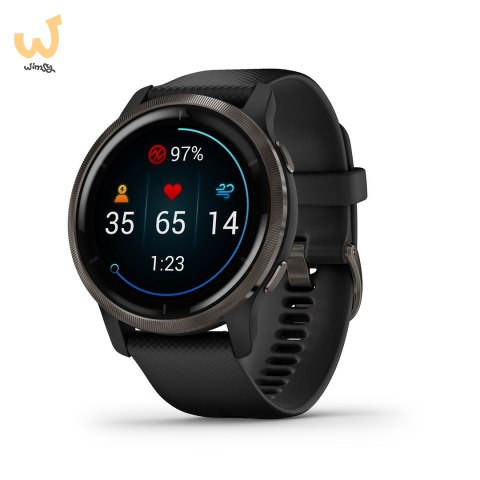 Zegarek Garmin Venu 2 (45 mm) Slate Stainless Steel Bezel / Black Case / Silicone Band Zegarek Garmin Venu 2 (45 mm) Slate Stainless Steel Bezel / Black Case / Silicone Band