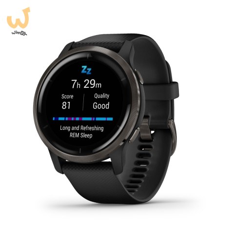 Zegarek Garmin Venu 2 (45 mm) Slate Stainless Steel Bezel / Black Case / Silicone Band Zegarek Garmin Venu 2 (45 mm) Slate Stainless Steel Bezel / Black Case / Silicone Band