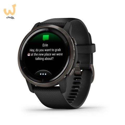 Zegarek Garmin Venu 2 (45 mm) Slate Stainless Steel Bezel / Black Case / Silicone Band Zegarek Garmin Venu 2 (45 mm) Slate Stainless Steel Bezel / Black Case / Silicone Band