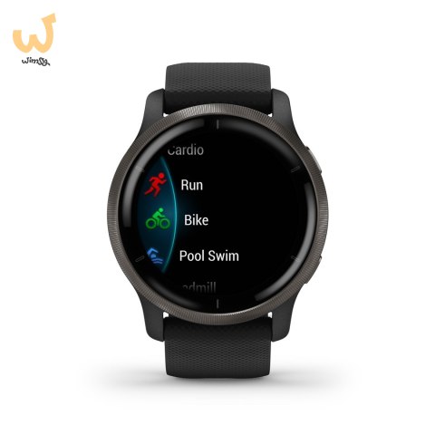 Zegarek Garmin Venu 2 (45 mm) Slate Stainless Steel Bezel / Black Case / Silicone Band Zegarek Garmin Venu 2 (45 mm) Slate Stainless Steel Bezel / Black Case / Silicone Band