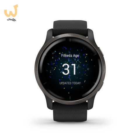 Zegarek Garmin Venu 2 (45 mm) Slate Stainless Steel Bezel / Black Case / Silicone Band Zegarek Garmin Venu 2 (45 mm) Slate Stainless Steel Bezel / Black Case / Silicone Band