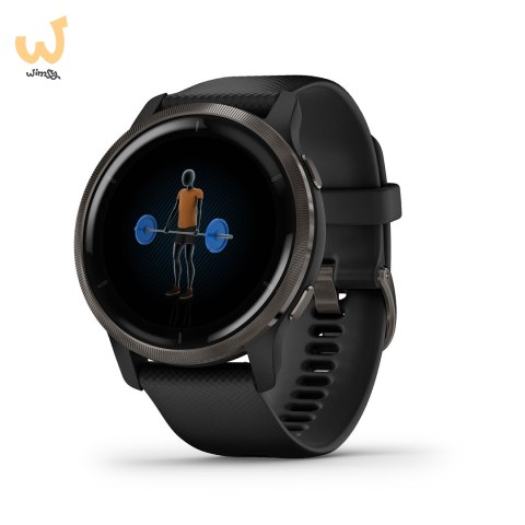 Zegarek Garmin Venu 2 (45 mm) Slate Stainless Steel Bezel / Black Case / Silicone Band Zegarek Garmin Venu 2 (45 mm) Slate Stainless Steel Bezel / Black Case / Silicone Band