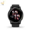 Zegarek Garmin Venu 2 (45 mm) Slate Stainless Steel Bezel / Black Case / Silicone Band