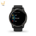 Zegarek Garmin Venu 2 (45 mm) Slate Stainless Steel Bezel / Black Case / Silicone Band