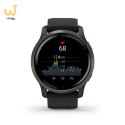 Zegarek Garmin Venu 2 (45 mm) Slate Stainless Steel Bezel / Black Case / Silicone Band
