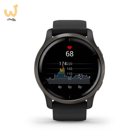 Zegarek Garmin Venu 2 (45 mm) Slate Stainless Steel Bezel / Black Case / Silicone Band Zegarek Garmin Venu 2 (45 mm) Slate Stainless Steel Bezel / Black Case / Silicone Band