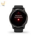 Zegarek Garmin Venu 2 (45 mm) Slate Stainless Steel Bezel / Black Case / Silicone Band