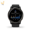 Zegarek Garmin Venu 2 (45 mm) Slate Stainless Steel Bezel / Black Case / Silicone Band