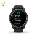 Zegarek Garmin Venu 2 (45 mm) Slate Stainless Steel Bezel / Black Case / Silicone Band