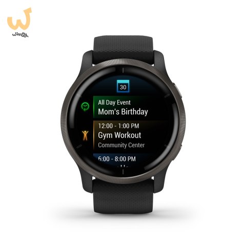 Zegarek Garmin Venu 2 (45 mm) Slate Stainless Steel Bezel / Black Case / Silicone Band Zegarek Garmin Venu 2 (45 mm) Slate Stainless Steel Bezel / Black Case / Silicone Band