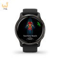 Zegarek Garmin Venu 2 (45 mm) Slate Stainless Steel Bezel / Black Case / Silicone Band