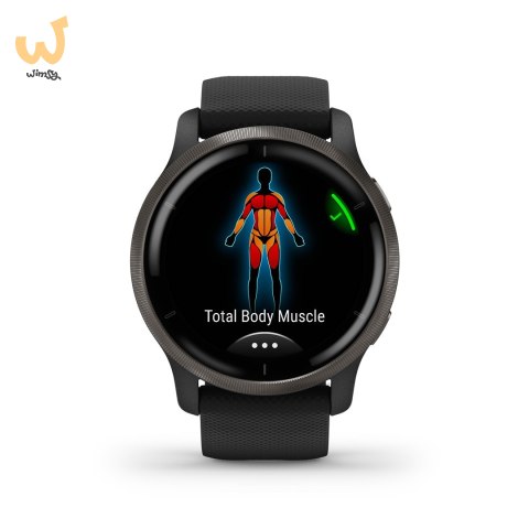 Zegarek Garmin Venu 2 (45 mm) Slate Stainless Steel Bezel / Black Case / Silicone Band Zegarek Garmin Venu 2 (45 mm) Slate Stainless Steel Bezel / Black Case / Silicone Band
